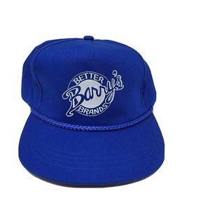 Vintage "Barry's Better Brands" Snapback Hat Cap Blue Advertising Yupoong